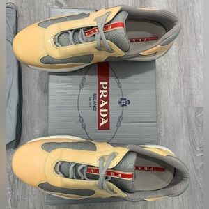 Aged patent leather Prada American Cup